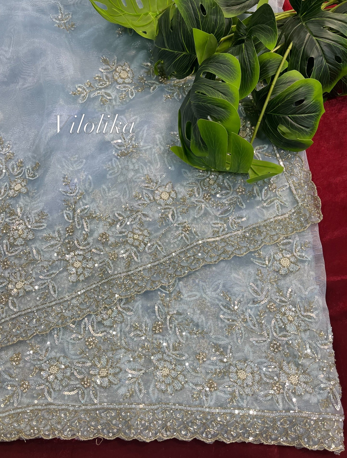 Rajrani Tissue Organza Saree – Regal Handcrafted Grandeur