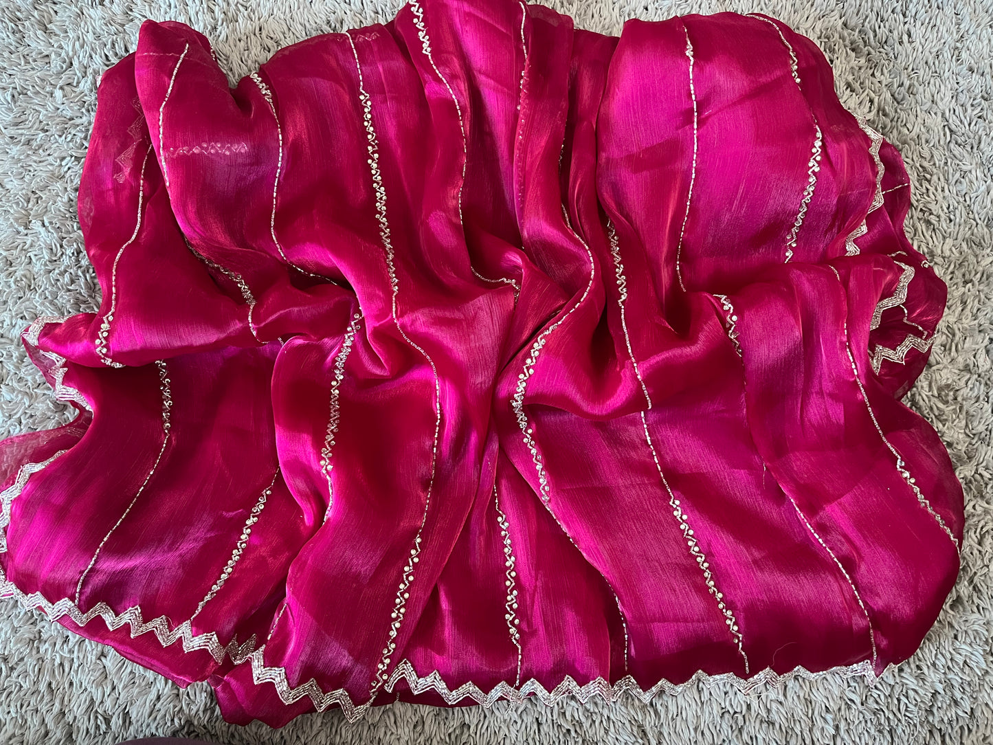 Jimmy choo sarees with zigzag border design