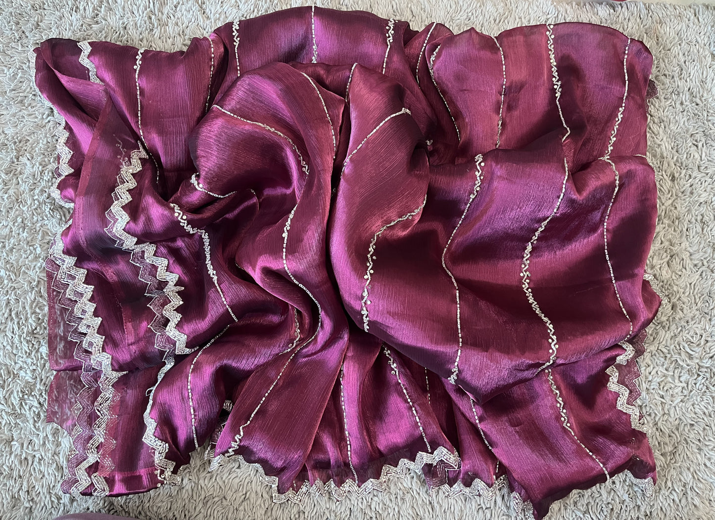 Jimmy choo sarees with zigzag border design