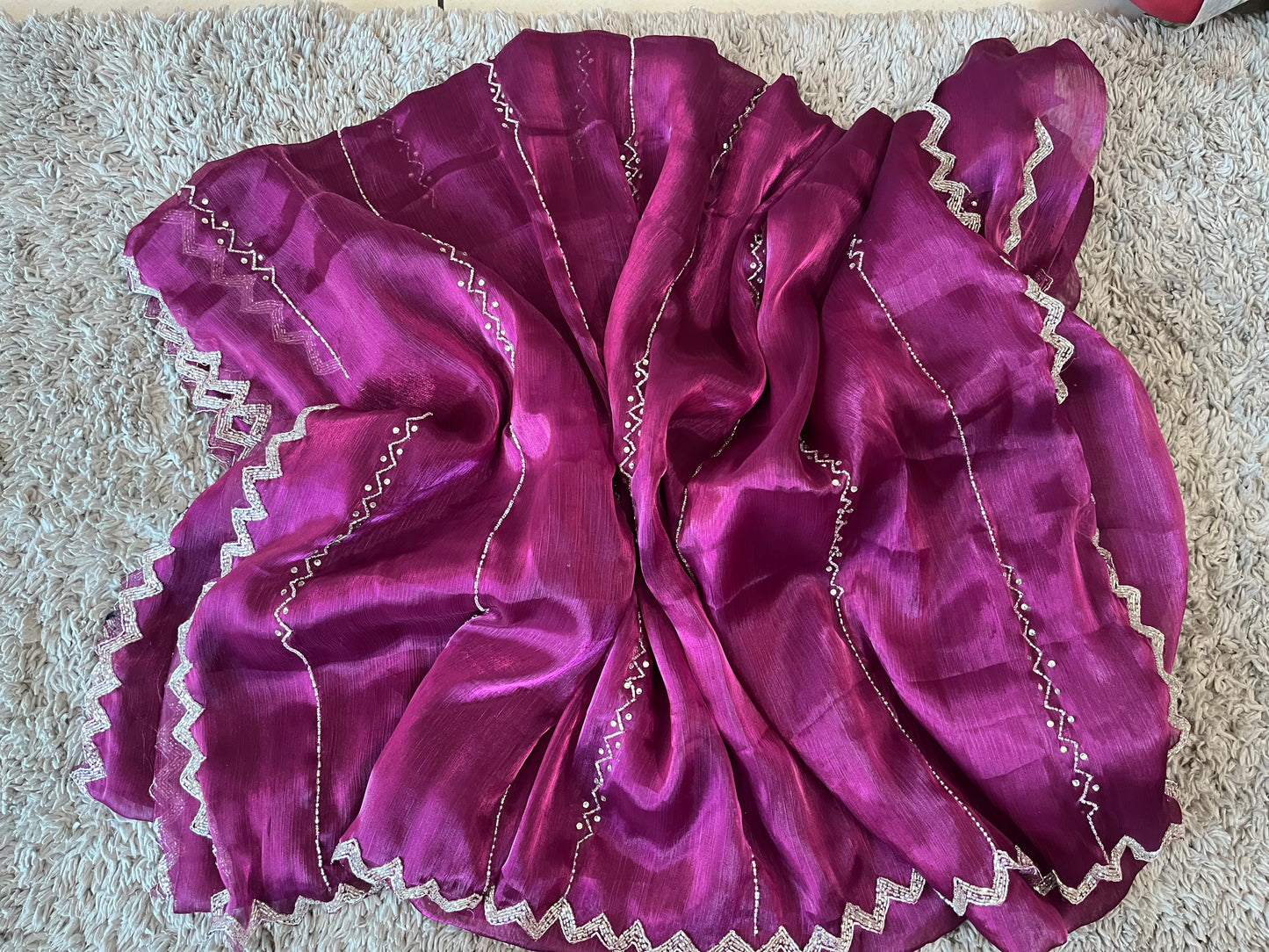 Jimmy choo sarees with zigzag border design