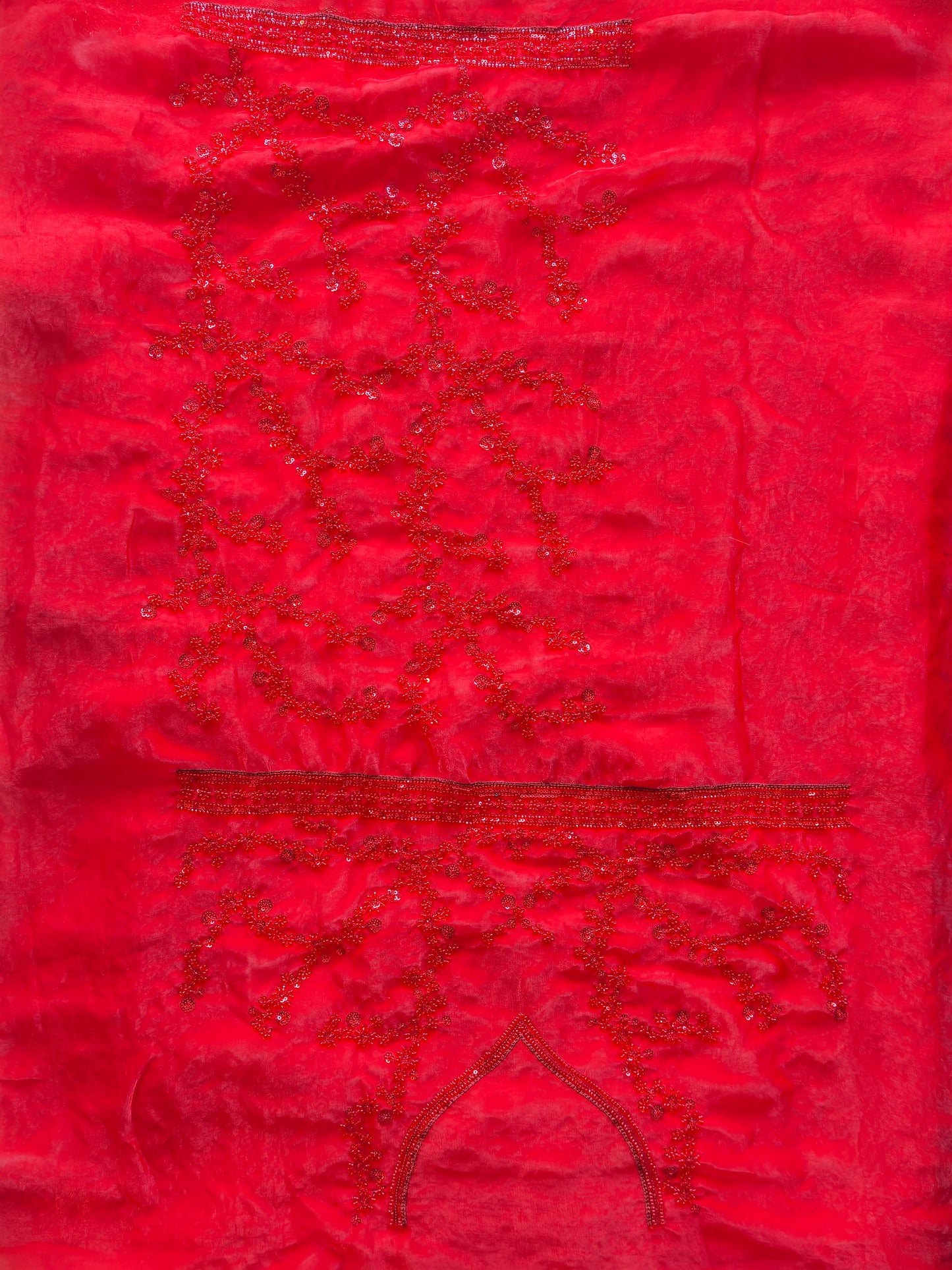 Sitara Fendy Satin Saree with self colour work with full sleeve blouse piece