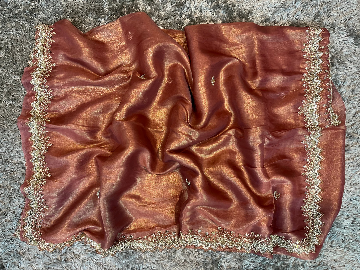 Pure Tissue sarees with handworked border