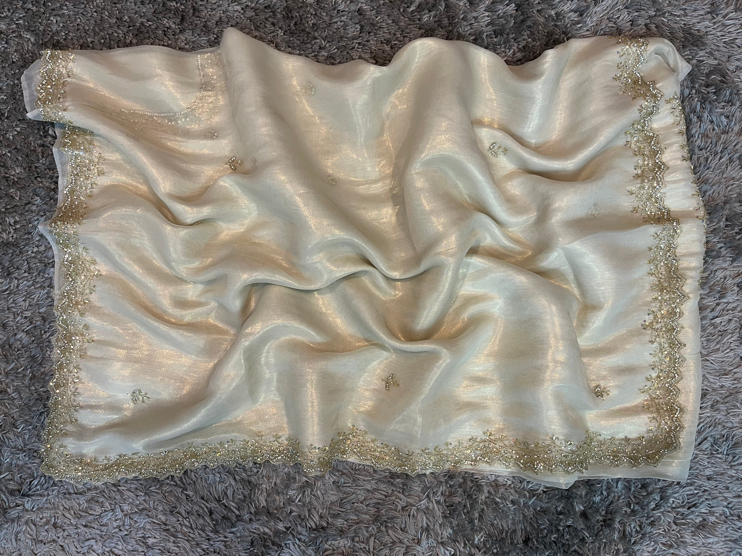 Pure Tissue sarees with handworked border