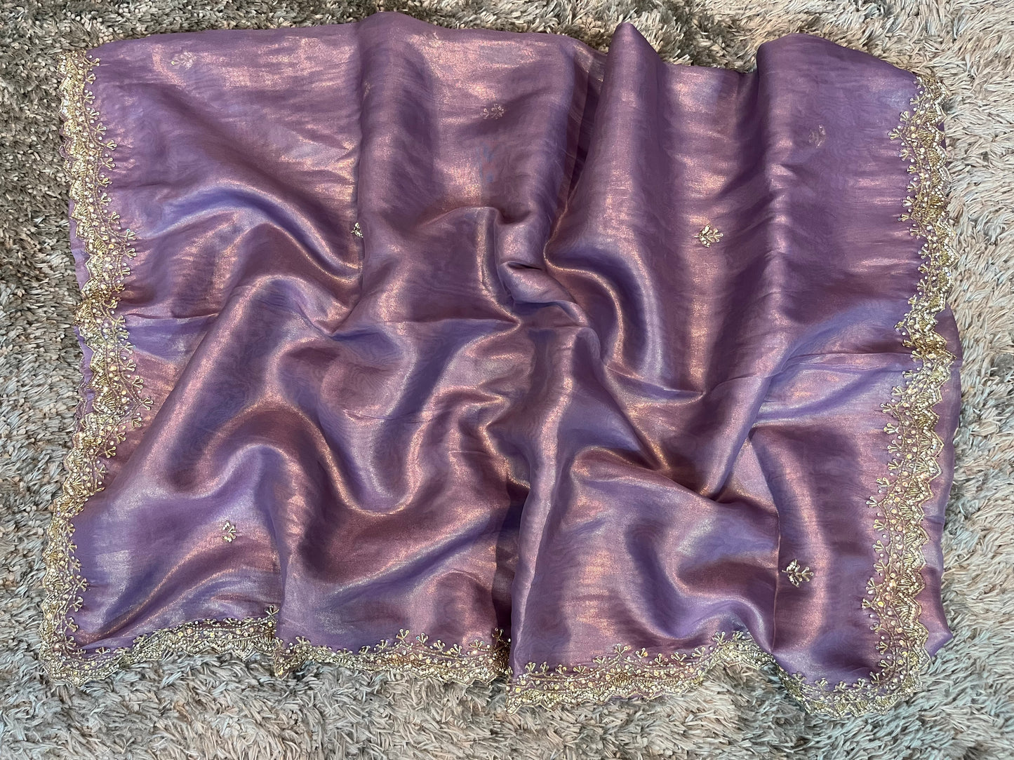 Pure Tissue sarees with handworked border