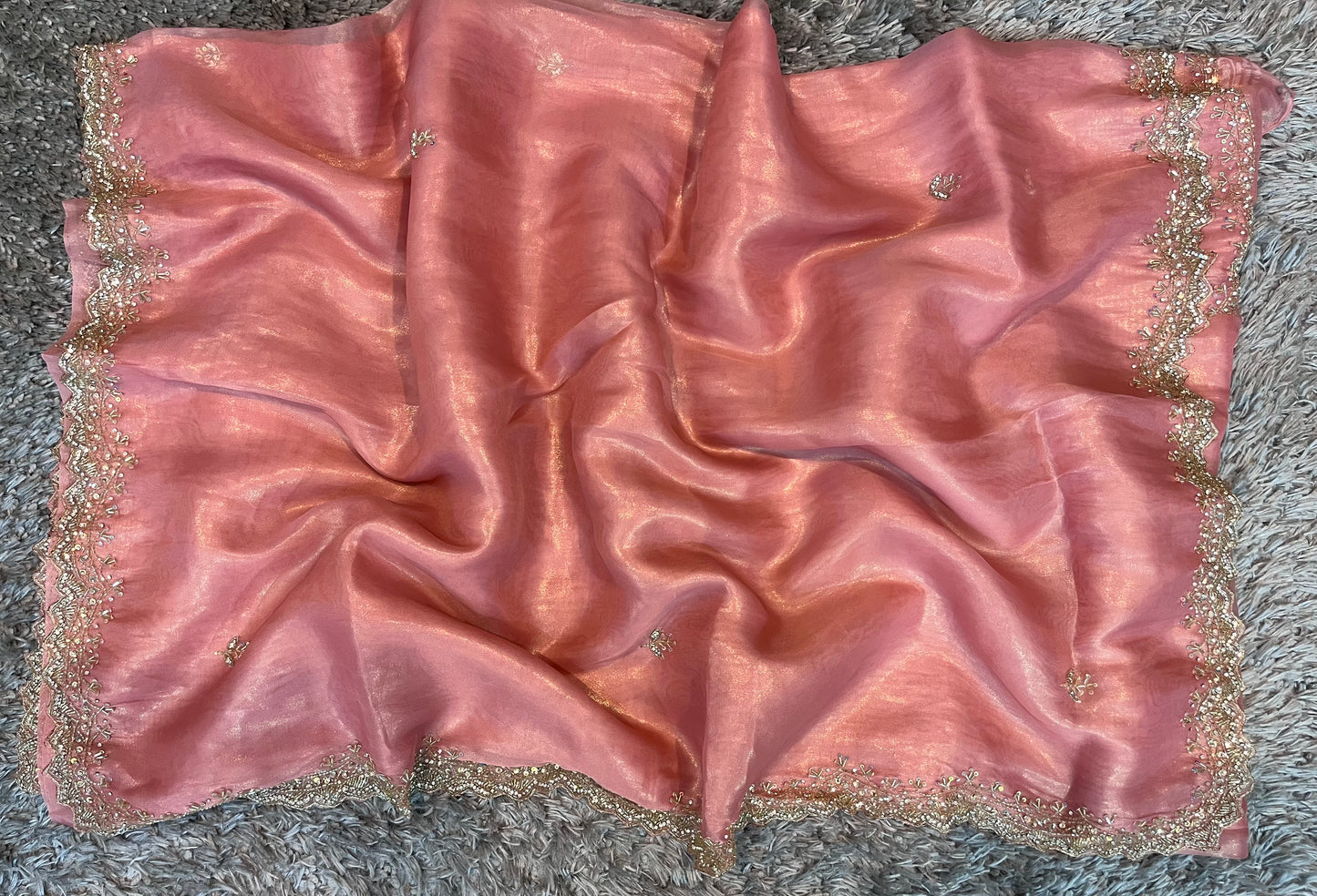 Pure Tissue sarees with handworked border