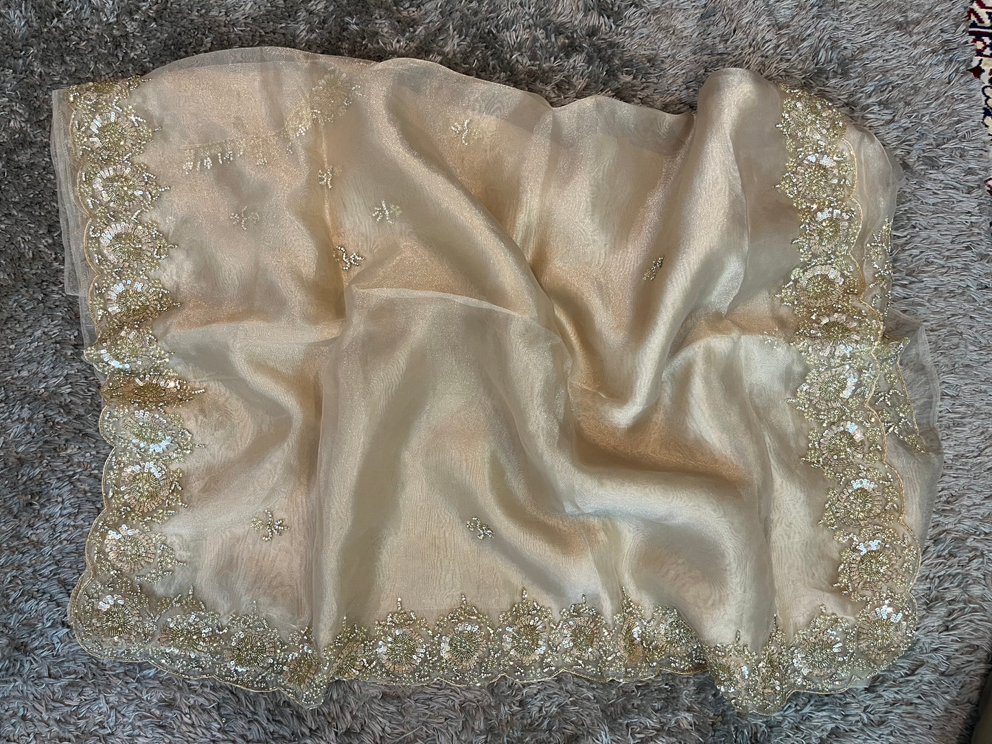 Premium hand worked tissue organza sarees