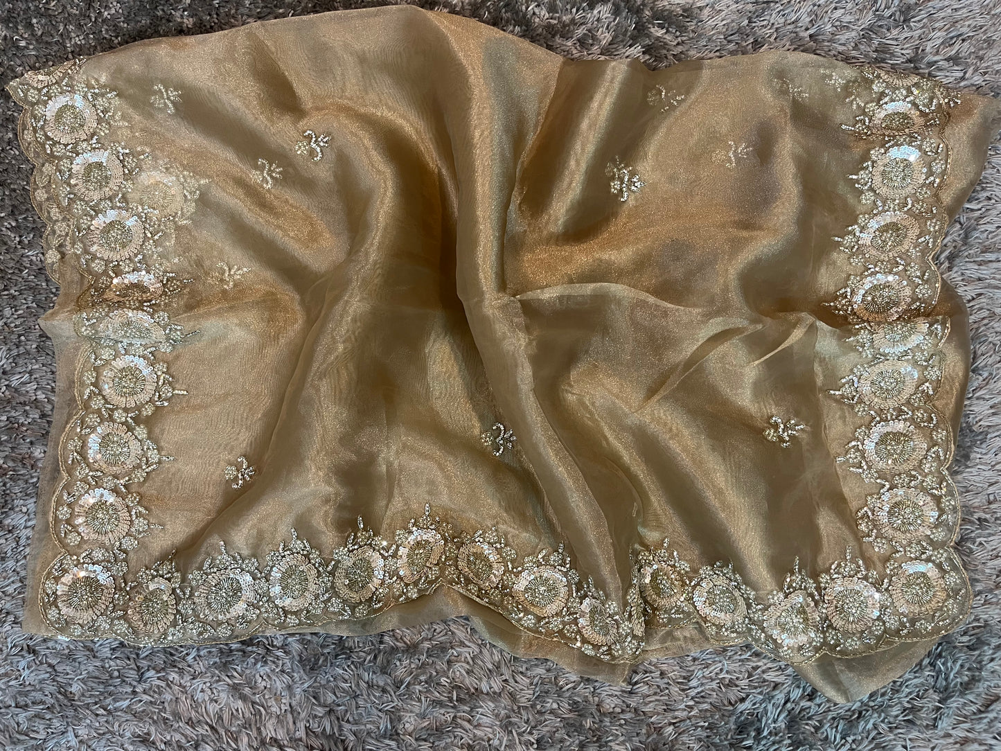 Premium hand worked tissue organza sarees