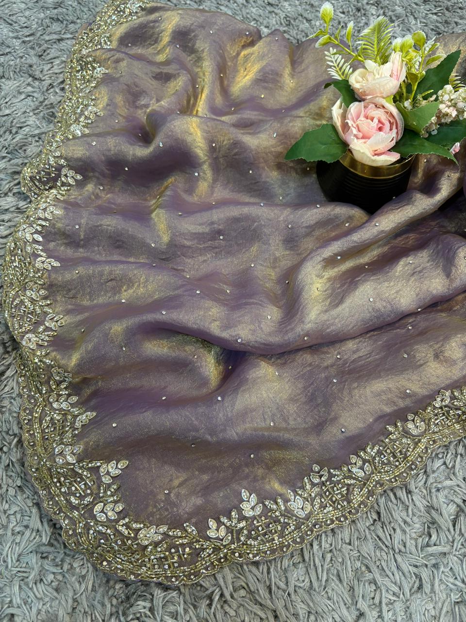 Madhuri Velvet Satin Saree