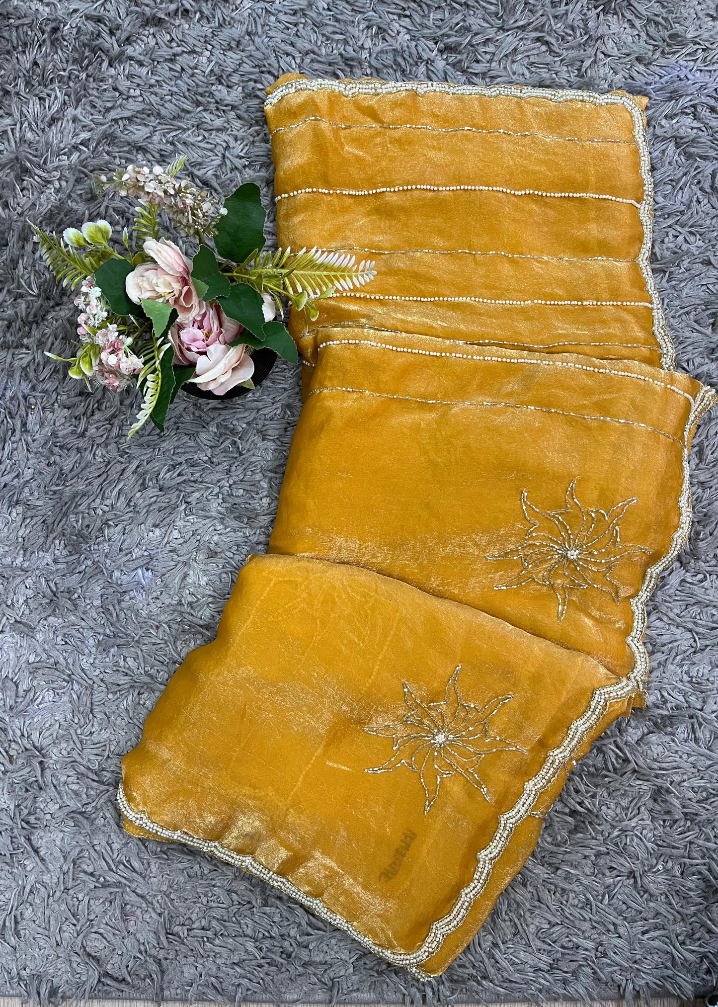 Pihu Fendy Satin Saree – Rich Satin Finish, Hand-Elegance