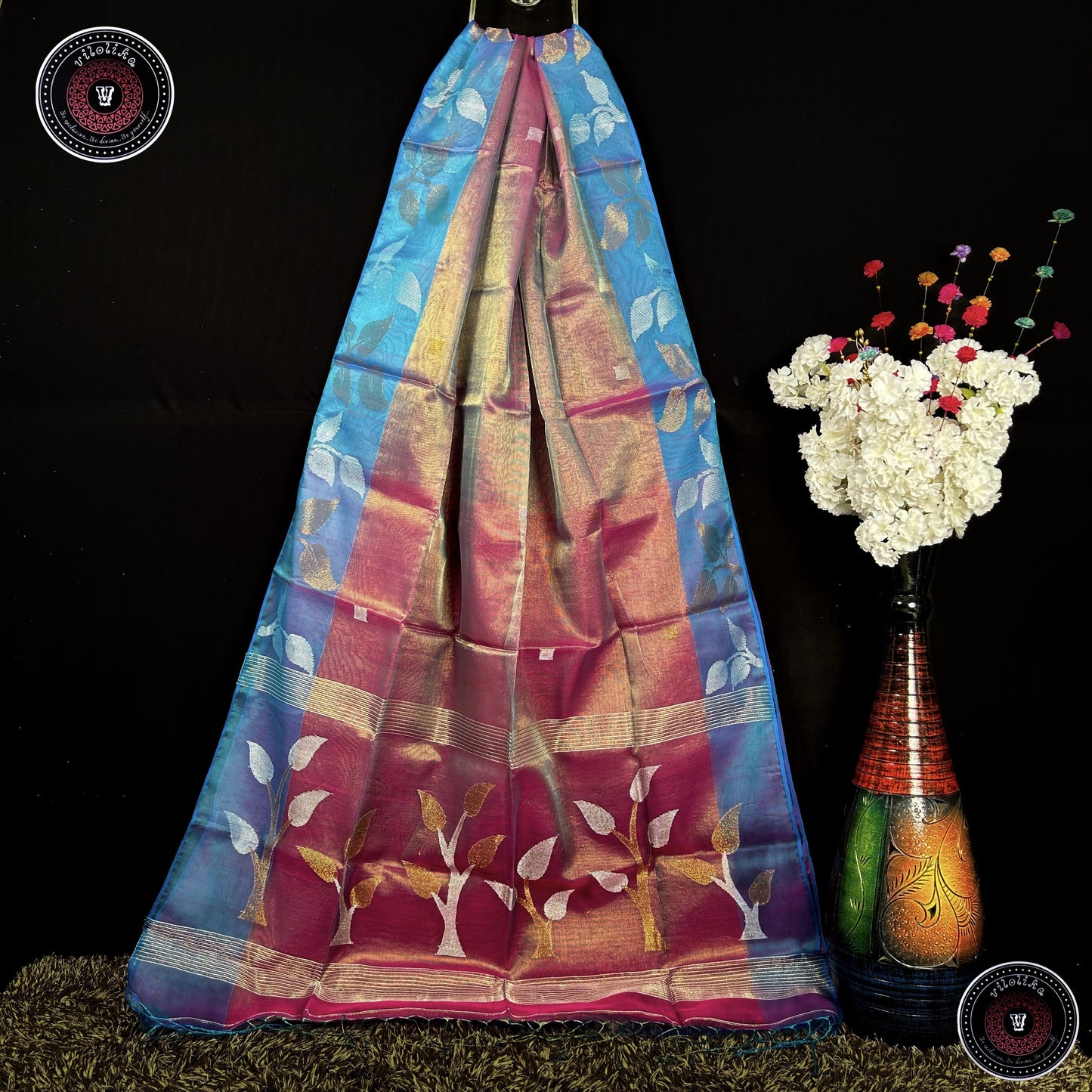 Exclusive Pure Tissue Maslin Jamdani saree
