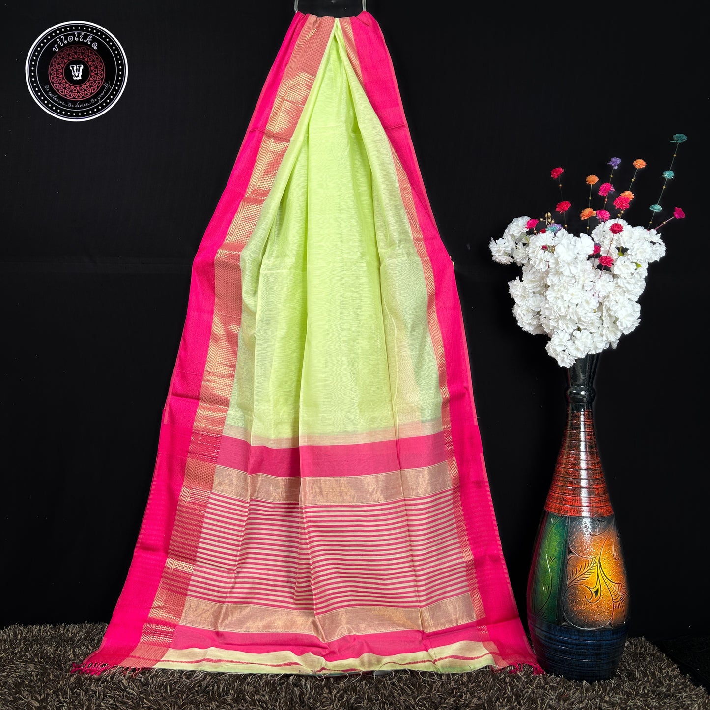 Authentic and Pure Maheswari Karwat Silk Sarees with Handloom Mark Certificate
