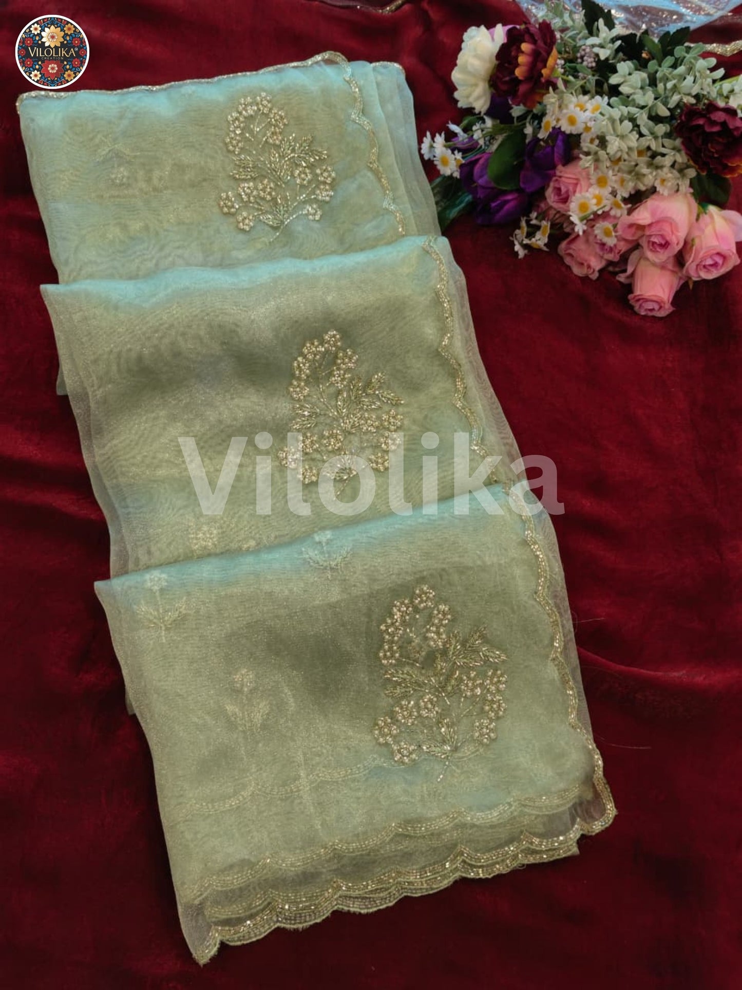 Star Tissue Organza Saree