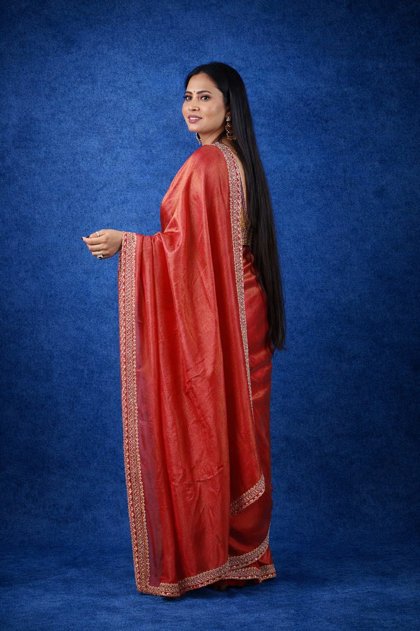 Jasmin Handworked Tissue Silk Saree