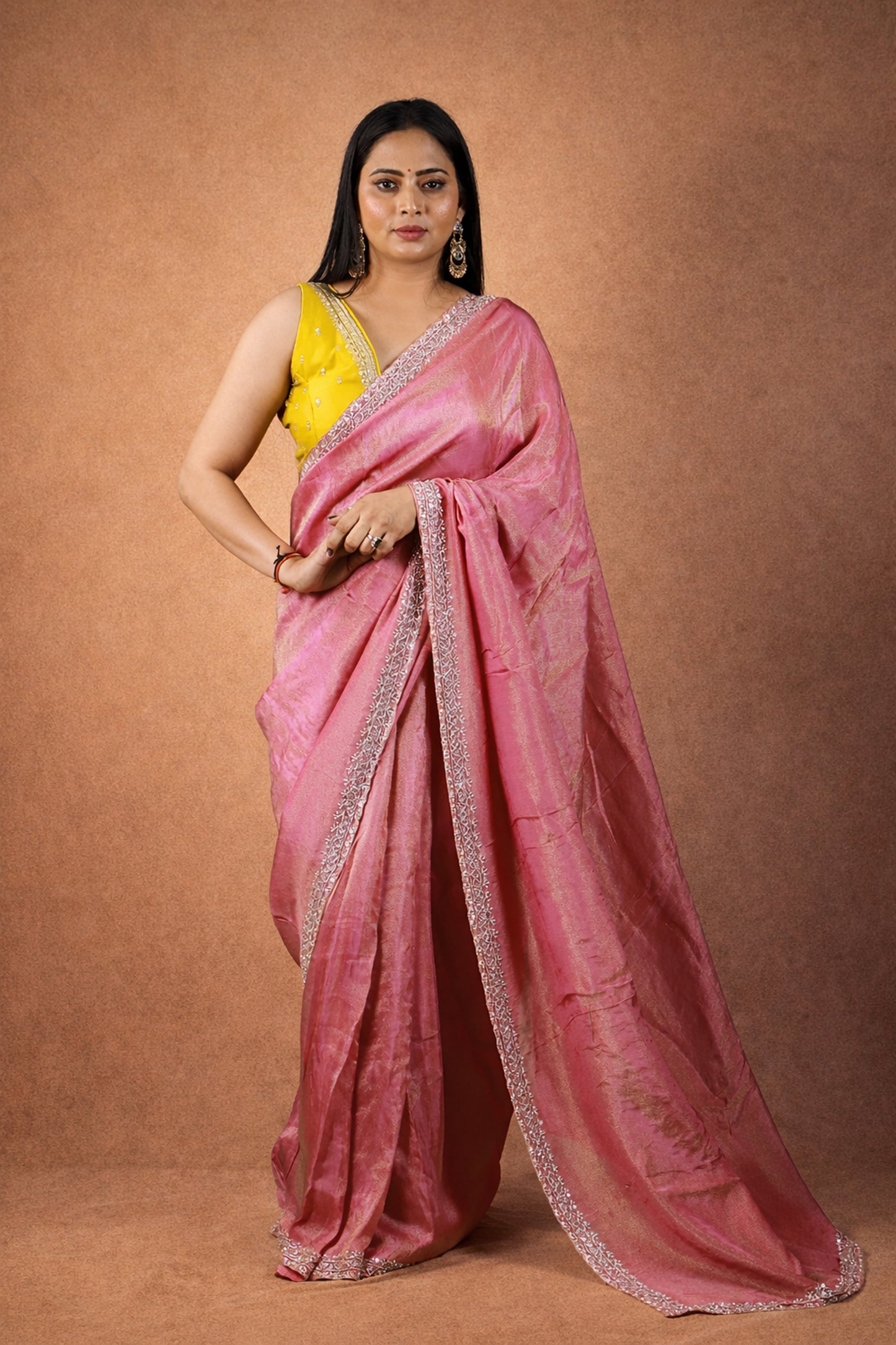 Jasmin Handworked Tissue Silk Saree