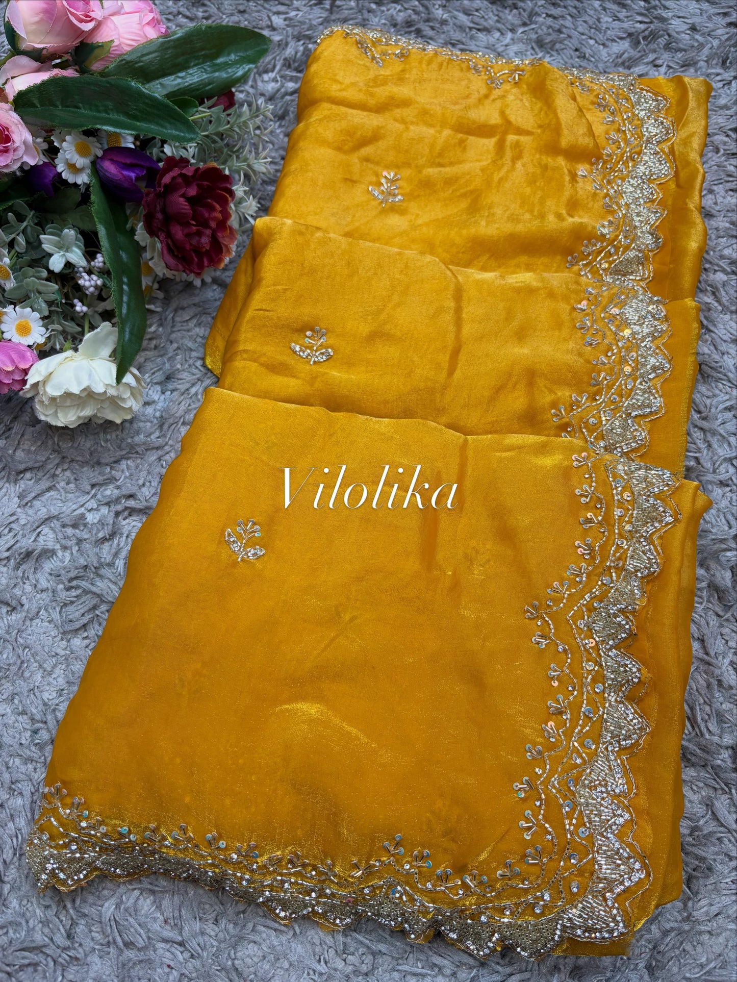 Dipika Handworked Fendy Satin Saree