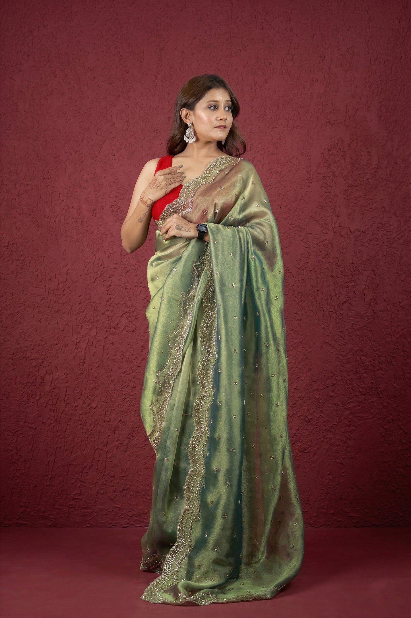Dhamaka Premium Metalic Tissue Sarees