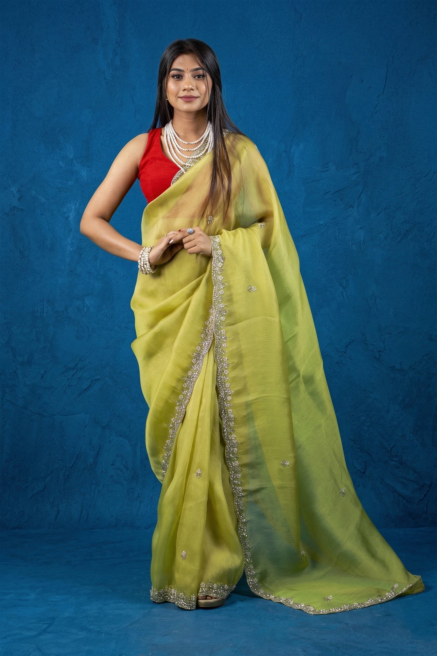 Anmol Premium Metallic Tissue saree