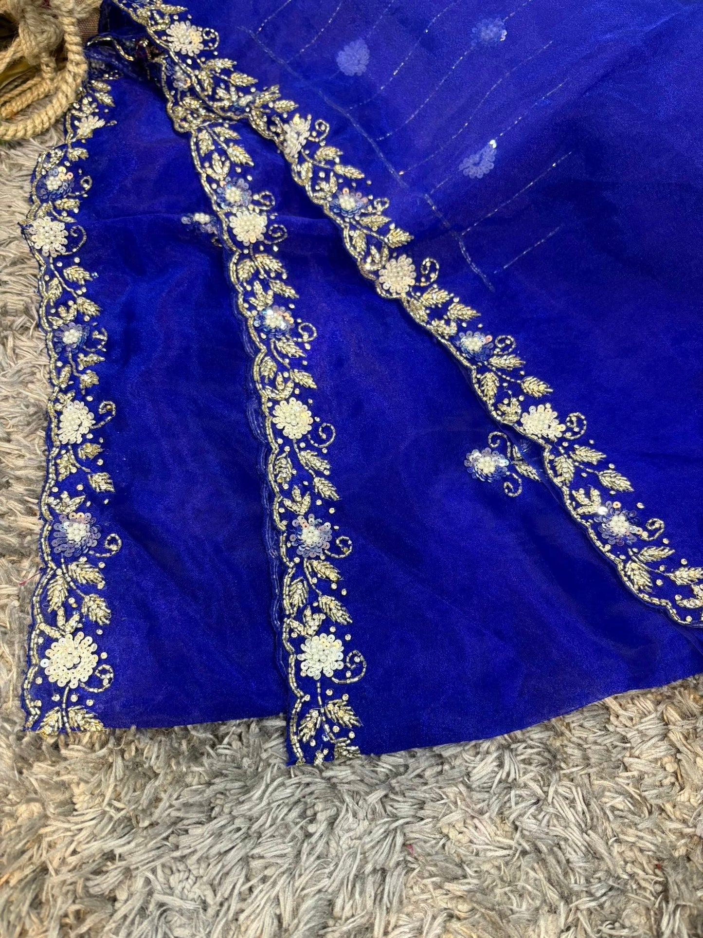 Kusum Tissue Organza Saree – Delicate Blossoms of Elegance