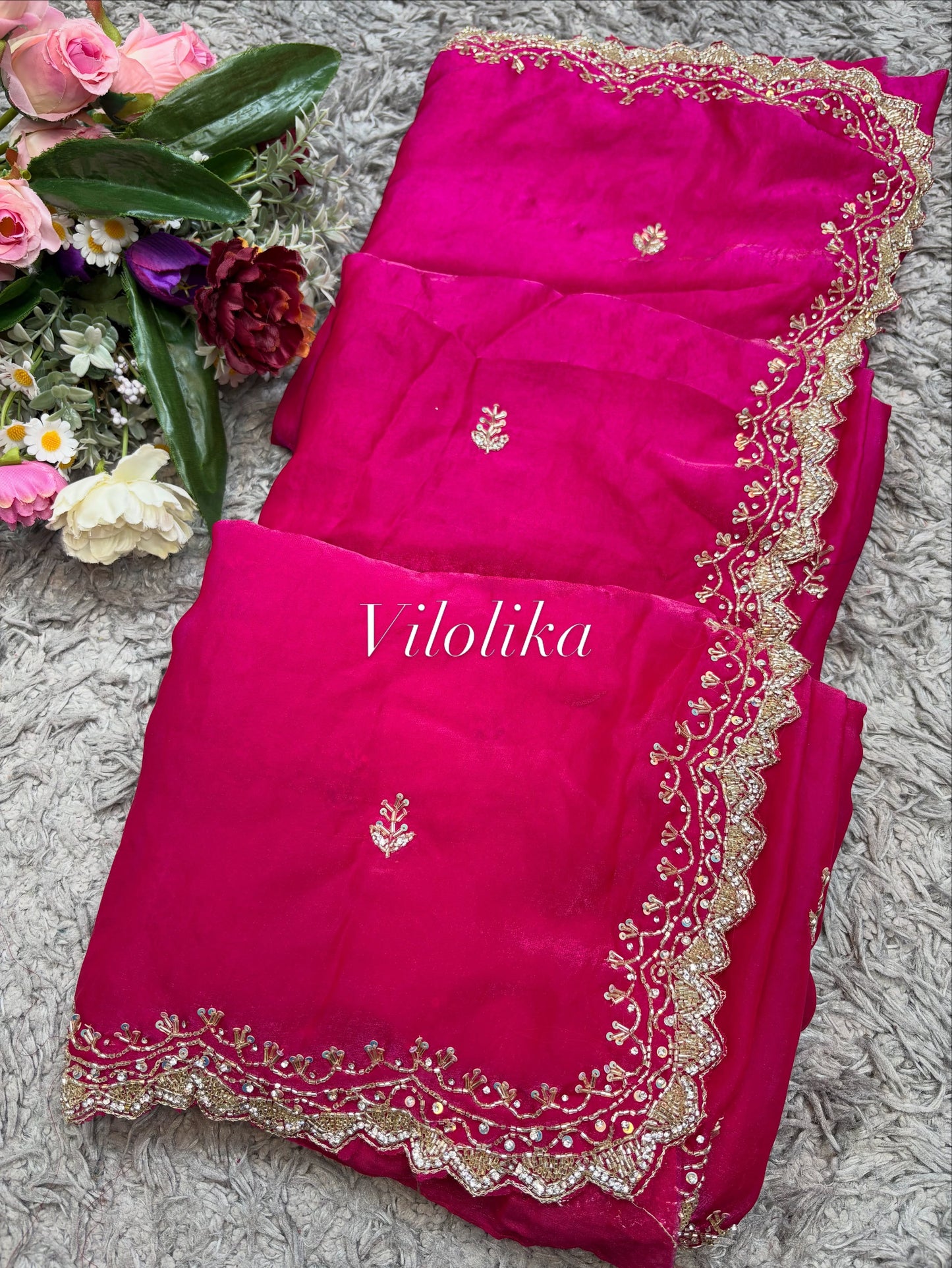 Dipika Handworked Fendy Satin Saree