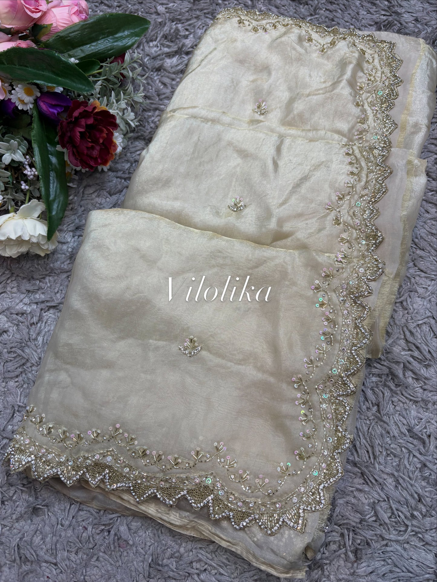 Dipika Handworked Fendy Satin Saree