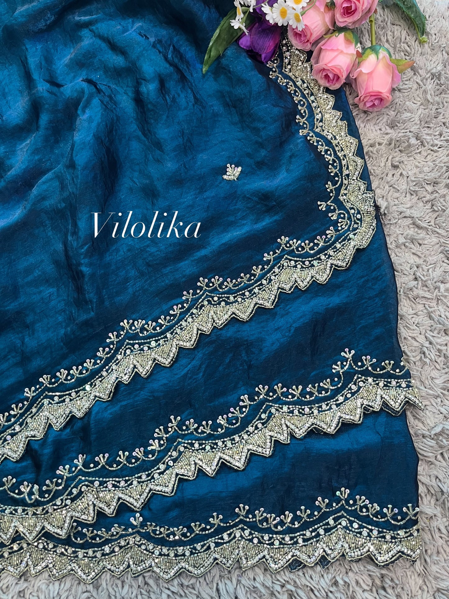 Dipika Handworked Fendy Satin Saree