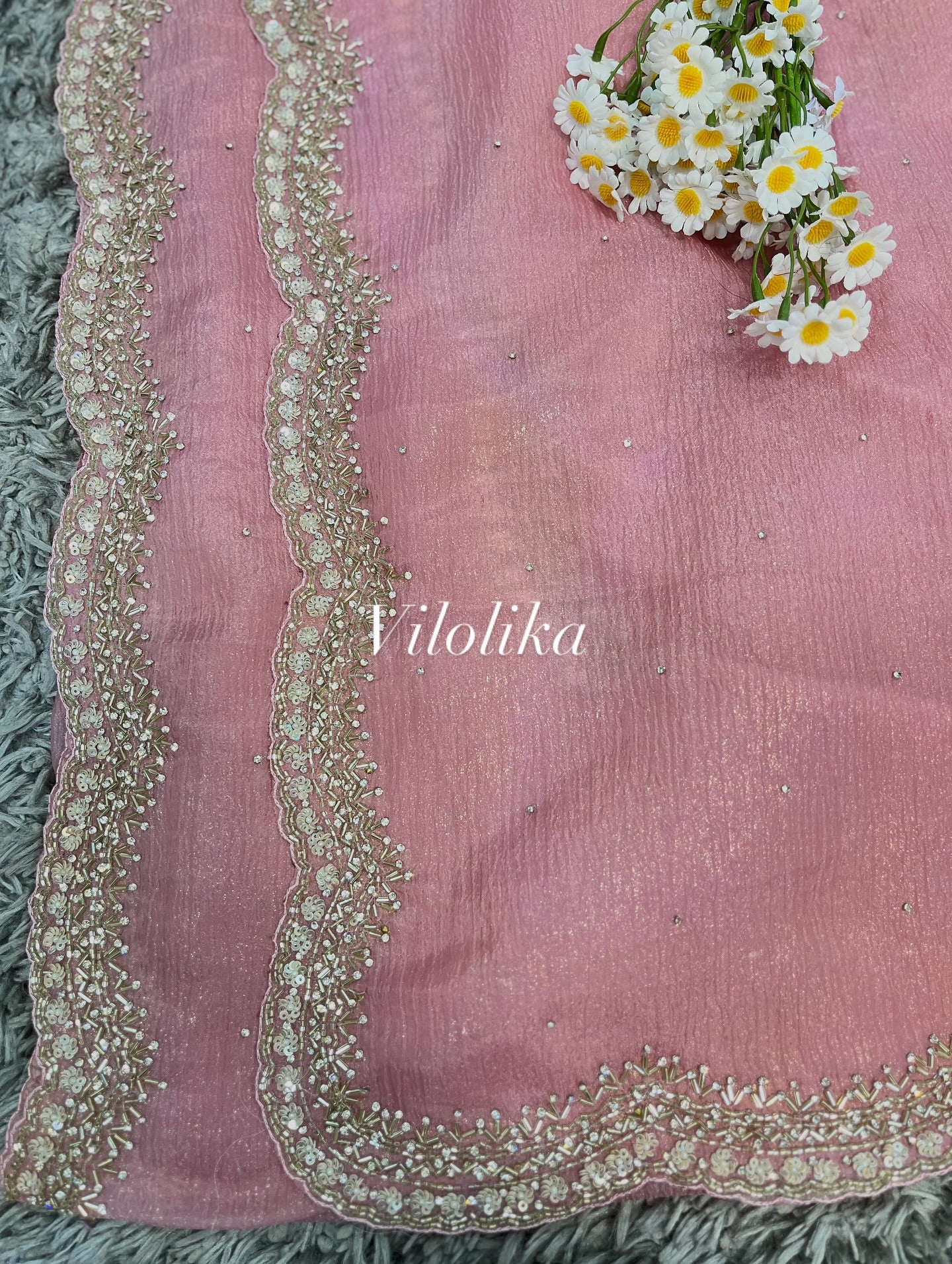 Sneha Crush Tissue Saree – Lightweight Glamour in Every Fold