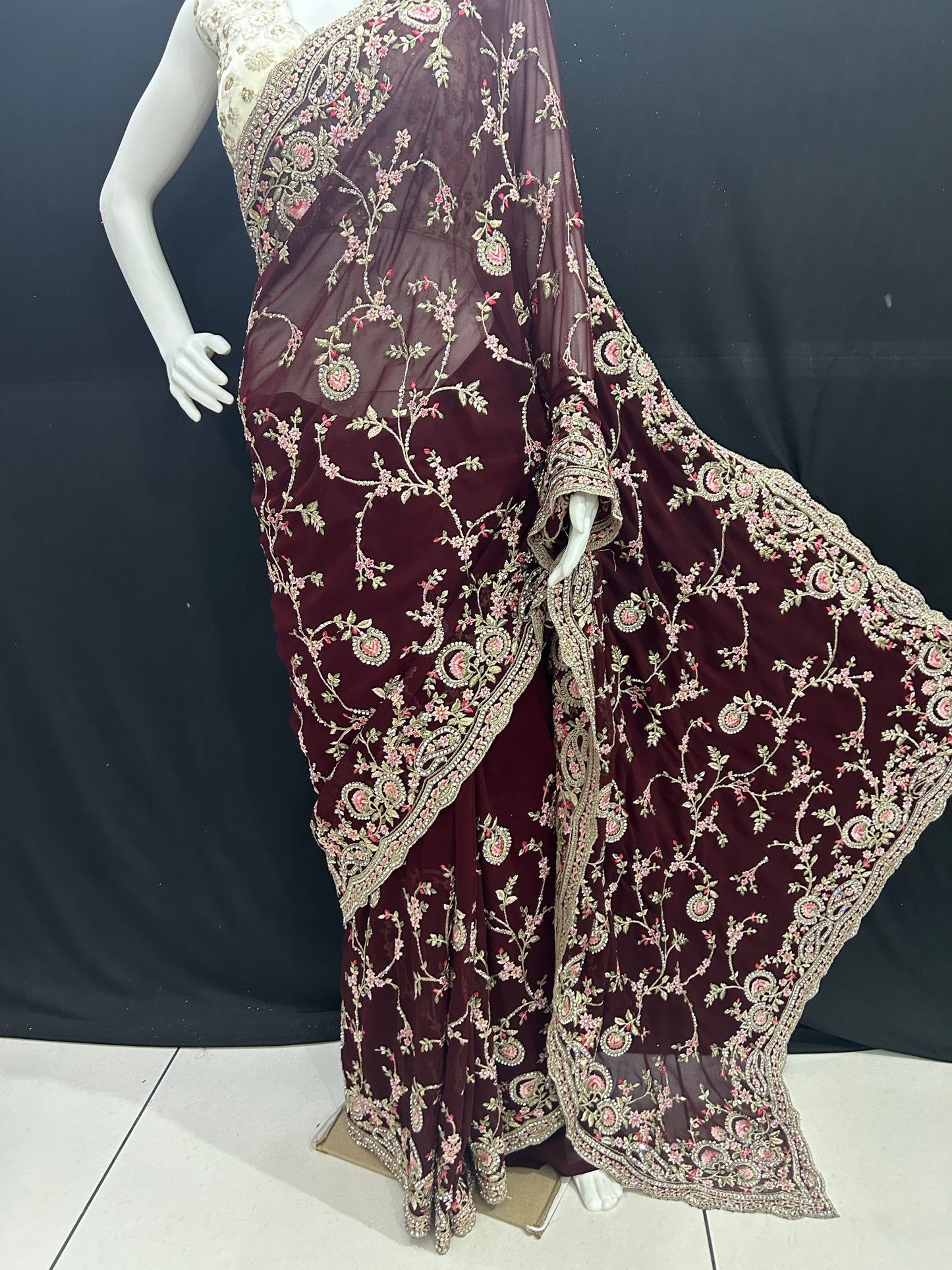 Exclusive designer georgette sarees