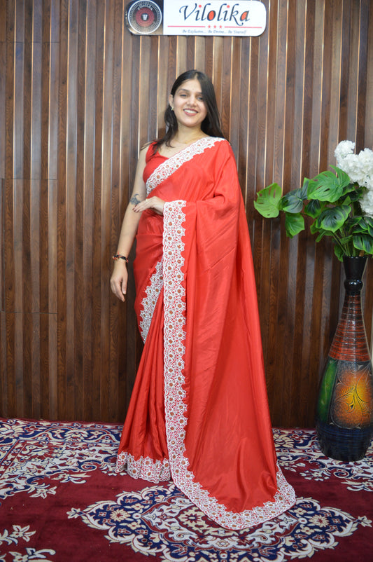 Pure HO Silk with Handcrafted Moti Work
