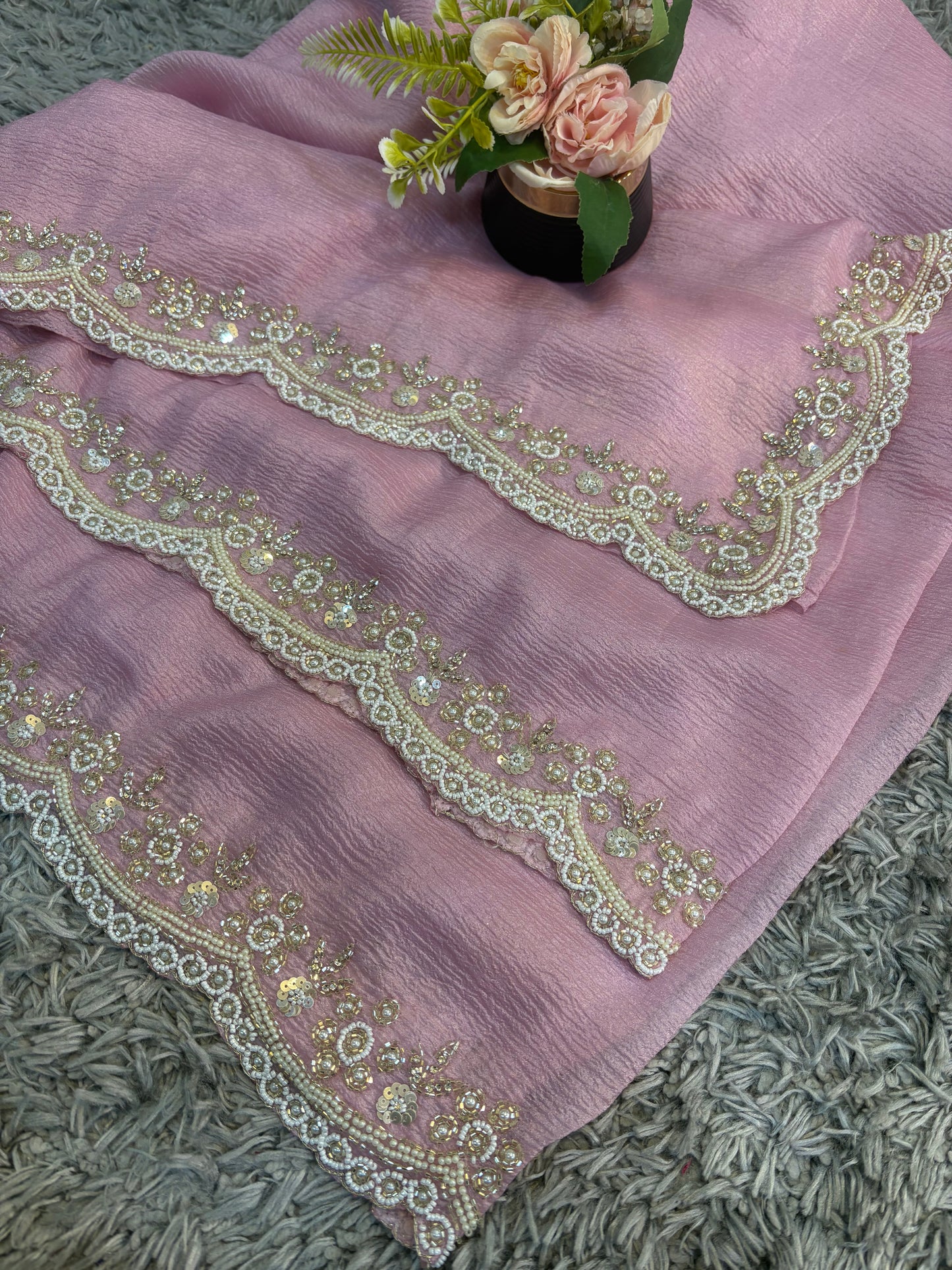 SHRUTI CRUSH TISSUE SAREE