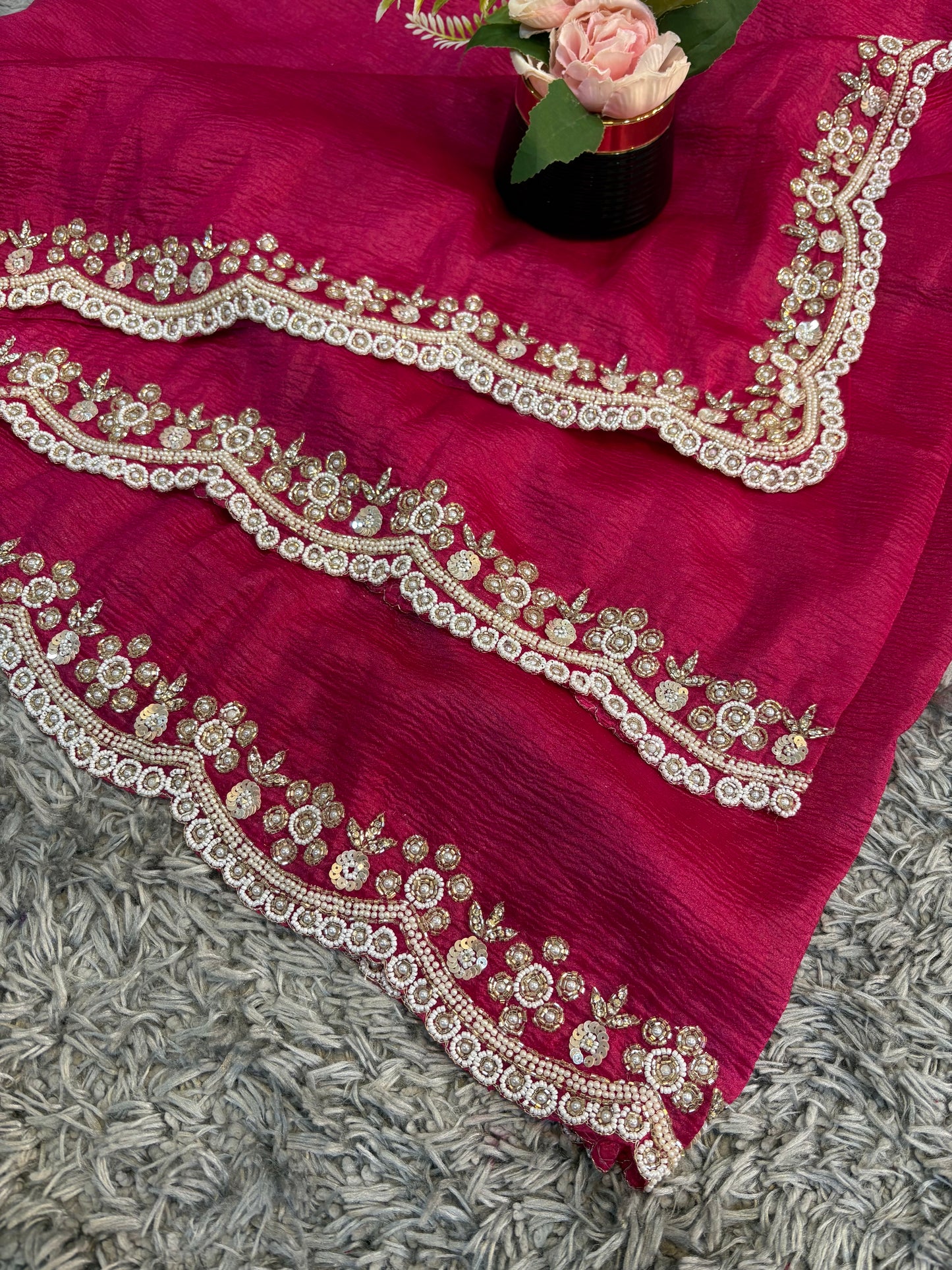 SHRUTI CRUSH TISSUE SAREE