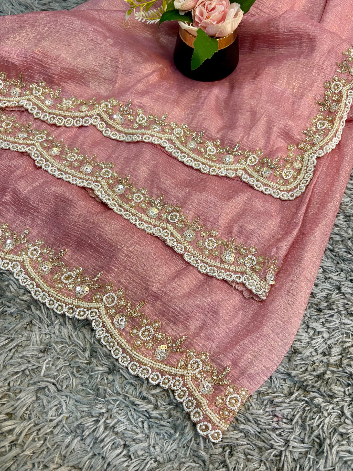 SHRUTI CRUSH TISSUE SAREE