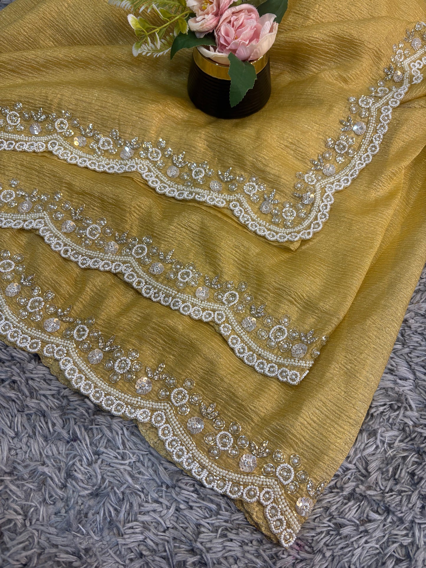 SHRUTI CRUSH TISSUE SAREE