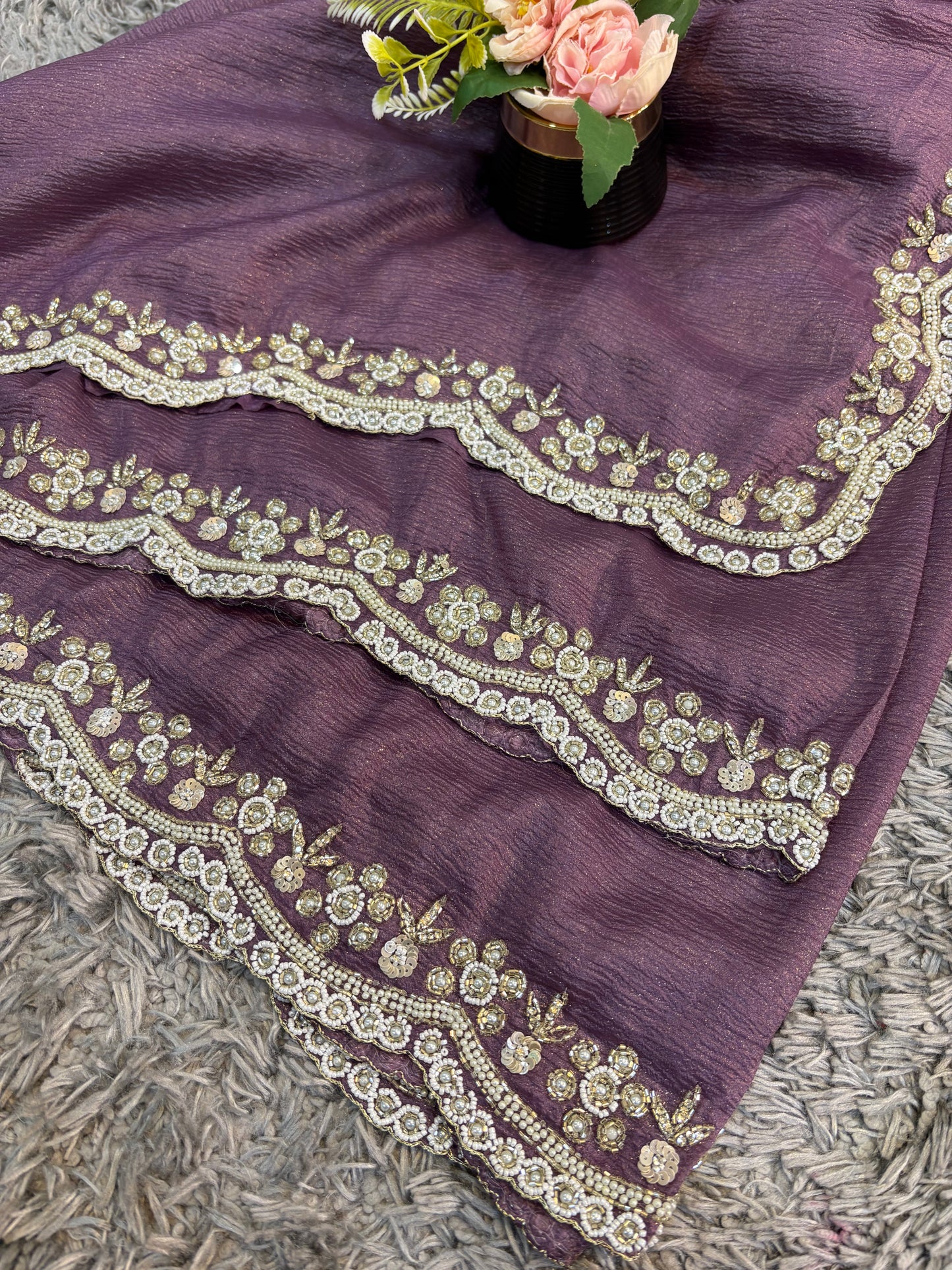 SHRUTI CRUSH TISSUE SAREE