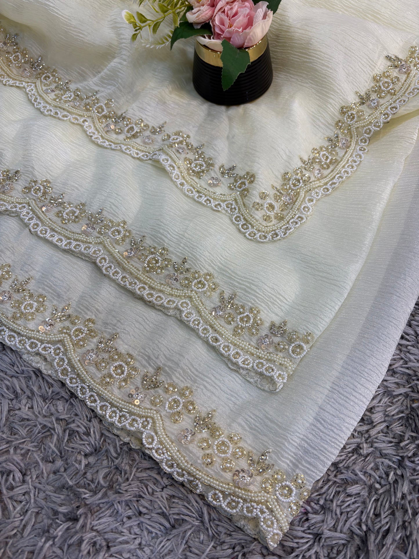 SHRUTI CRUSH TISSUE SAREE