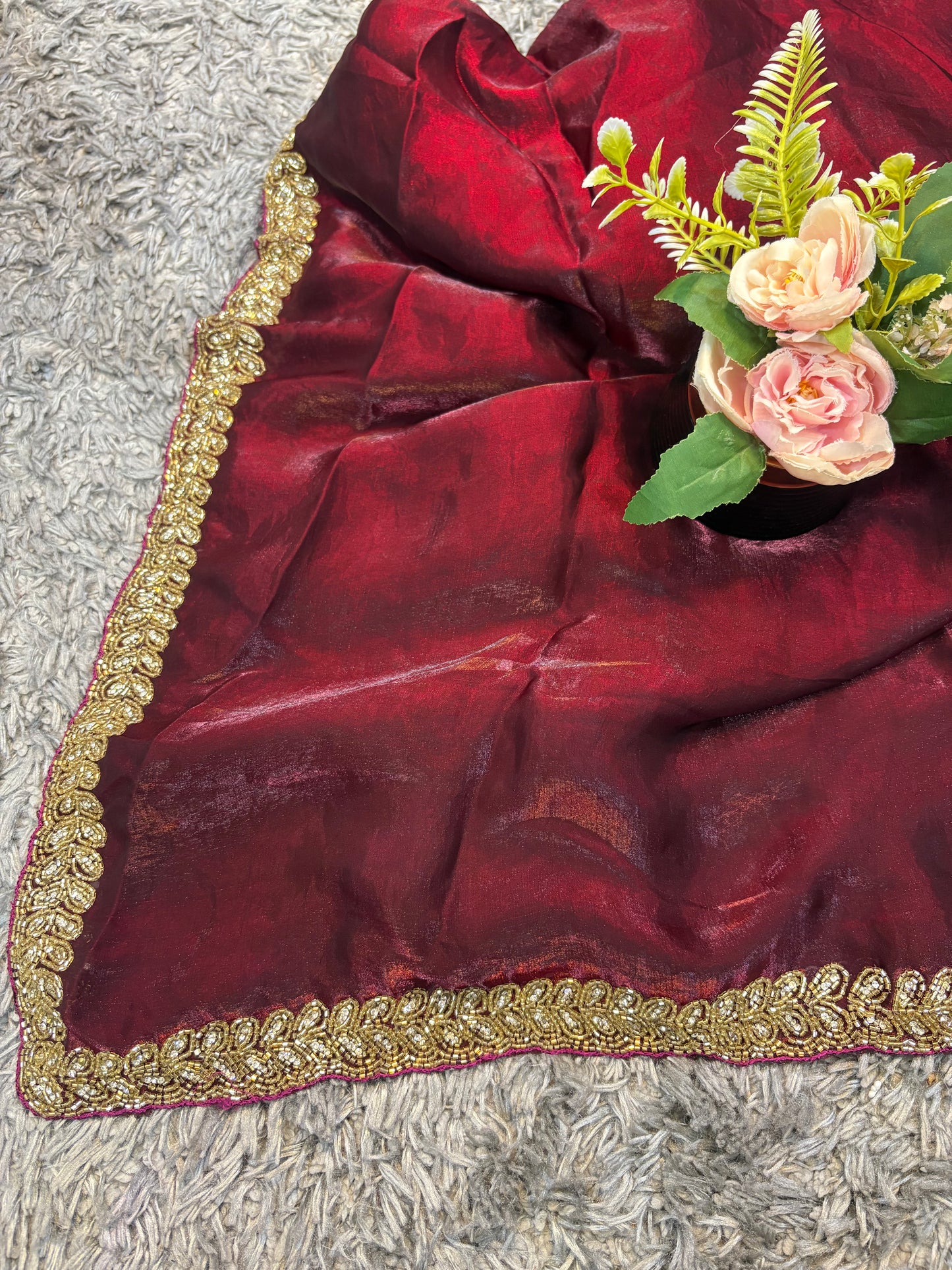 Vika Velvet Satin Saree