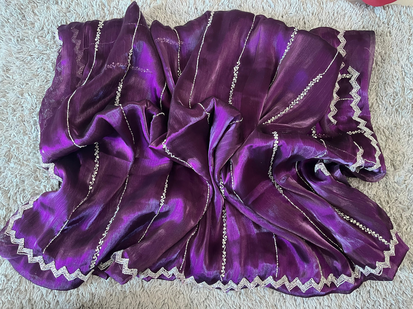 Jimmy choo sarees with zigzag border design