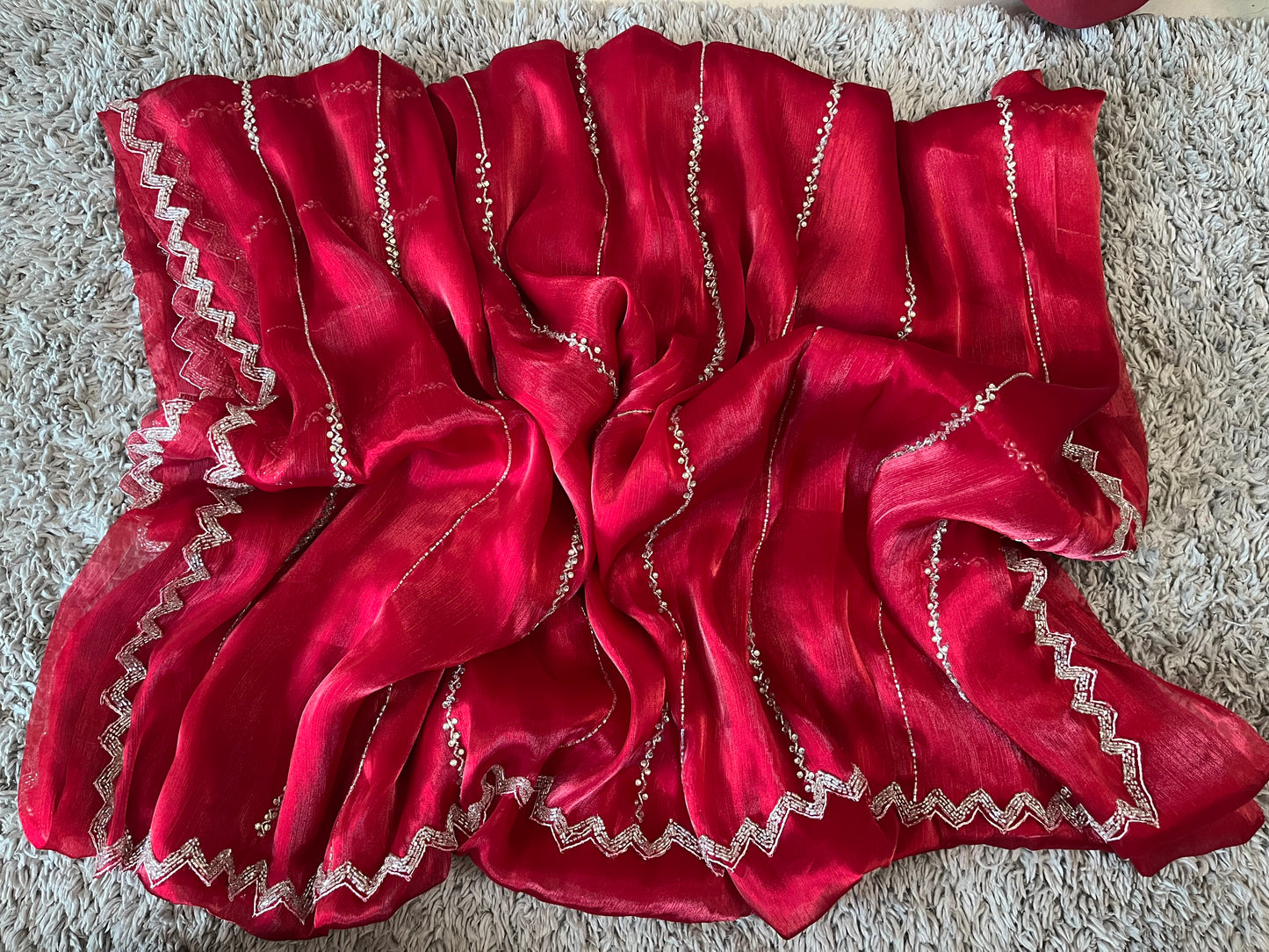 Jimmy choo sarees with zigzag border design
