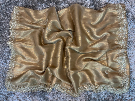 Pure Tissue sarees with handworked border