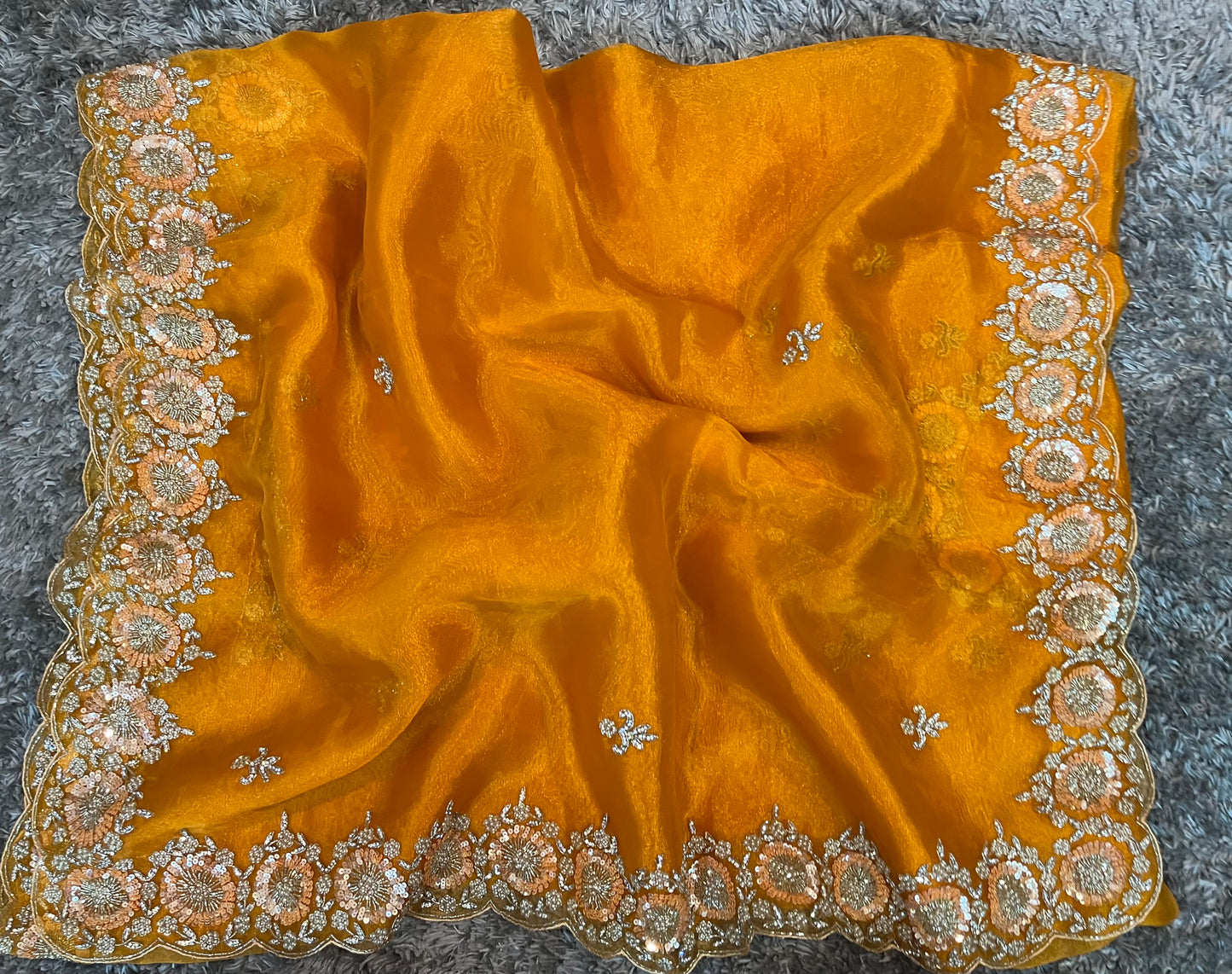 Ravina Premium hand worked tissue organza sarees