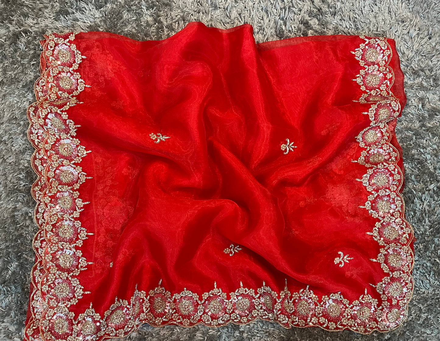 Ravina Premium hand worked tissue organza sarees