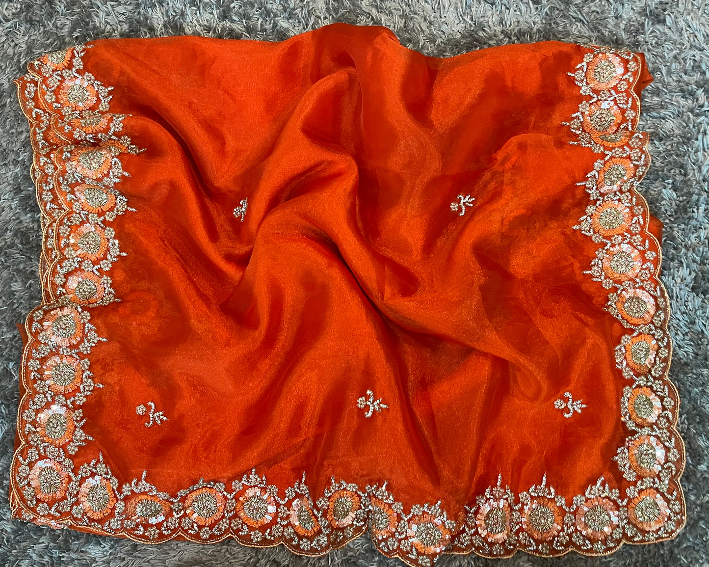 Ravina Premium hand worked tissue organza sarees