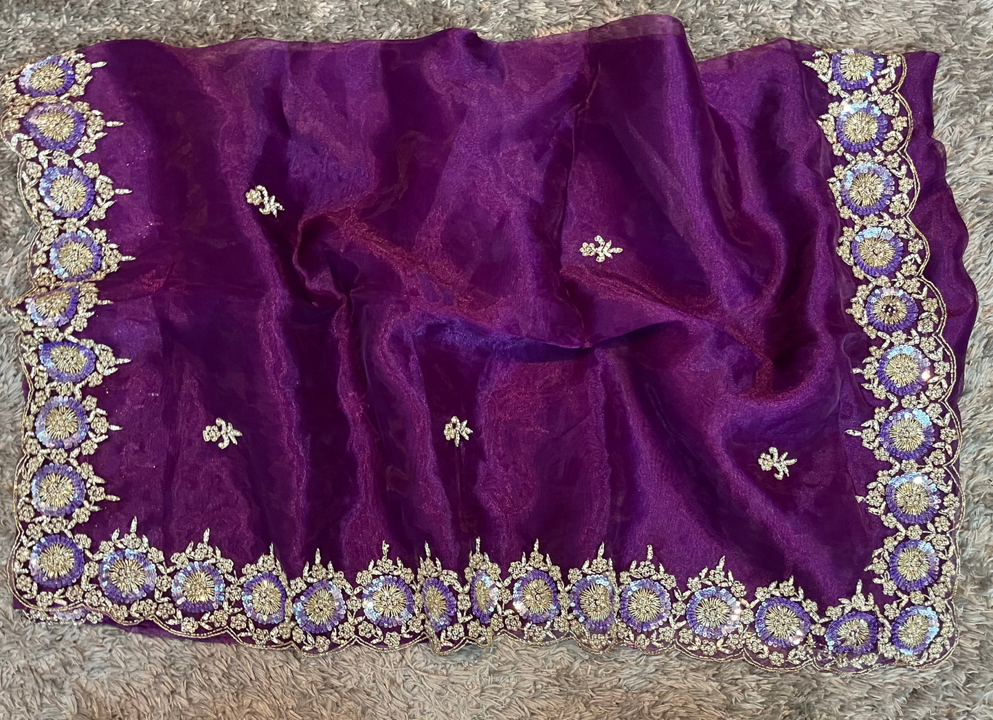 Ravina Premium hand worked tissue organza sarees