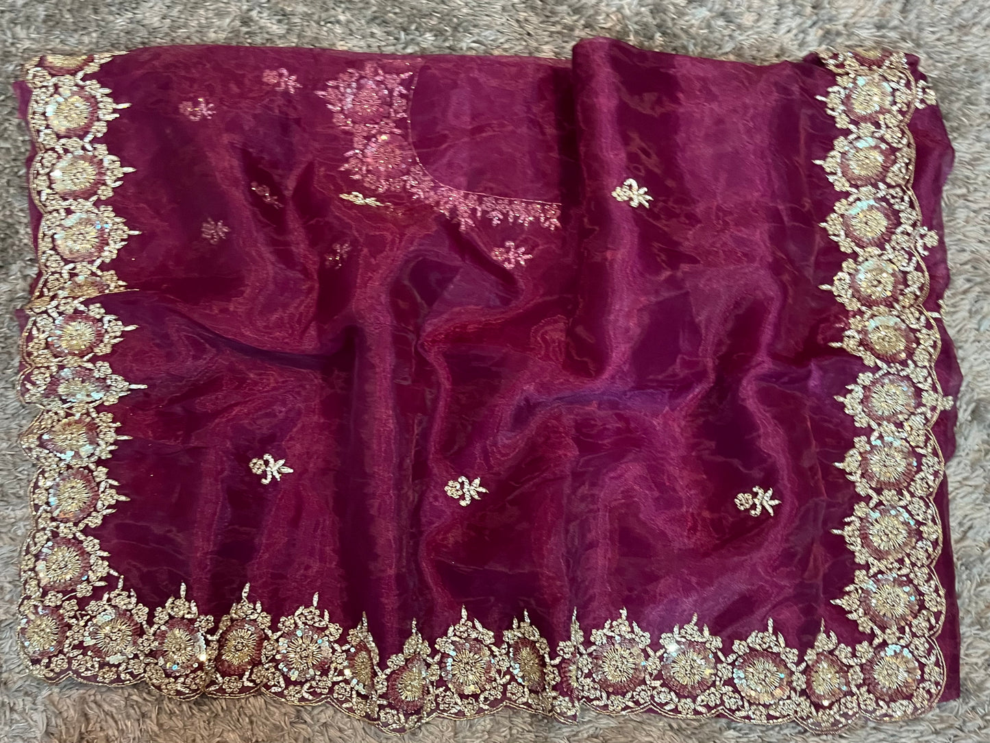 Ravina Premium hand worked tissue organza sarees