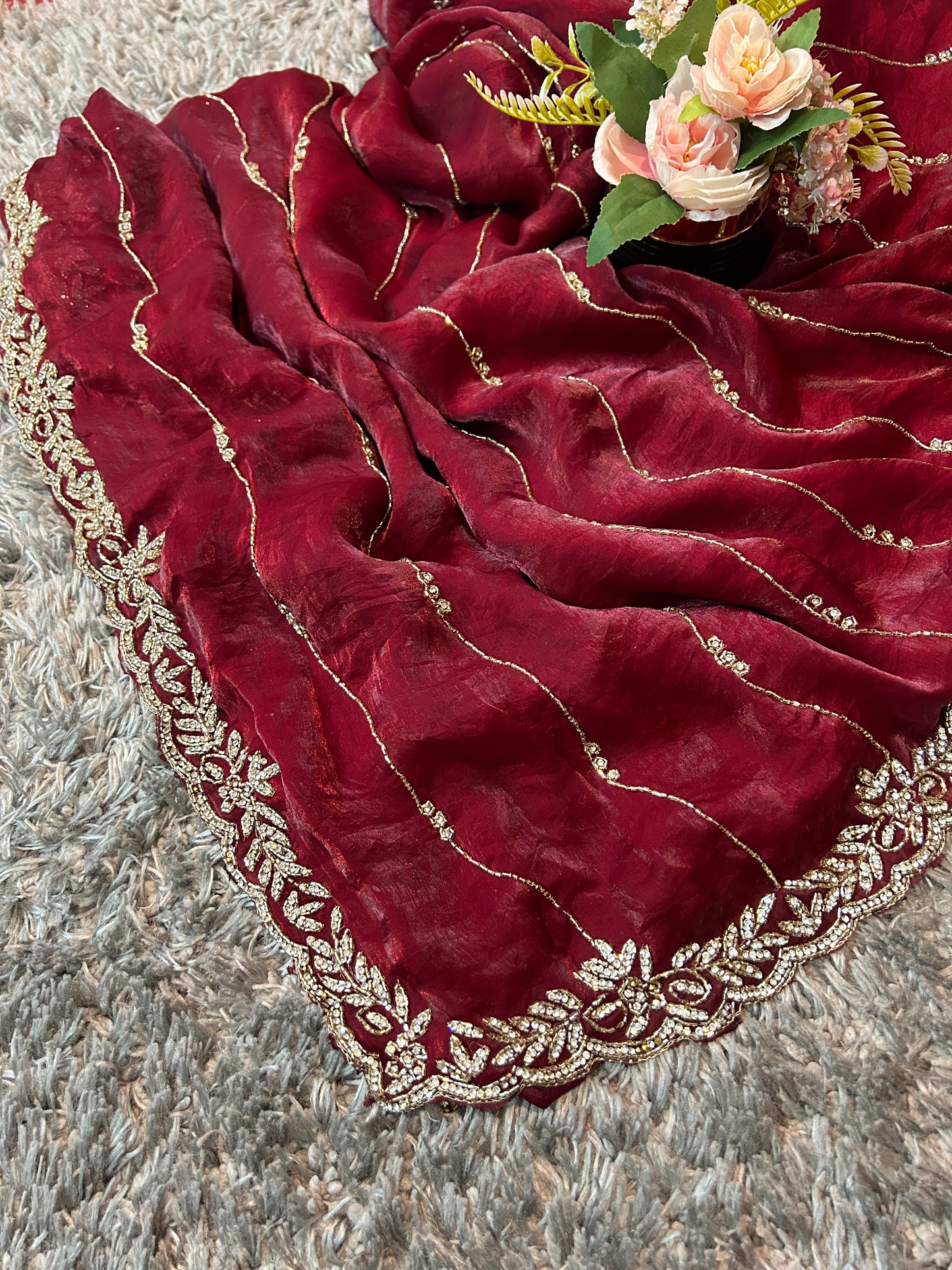 Chandni Velvet Satin Saree