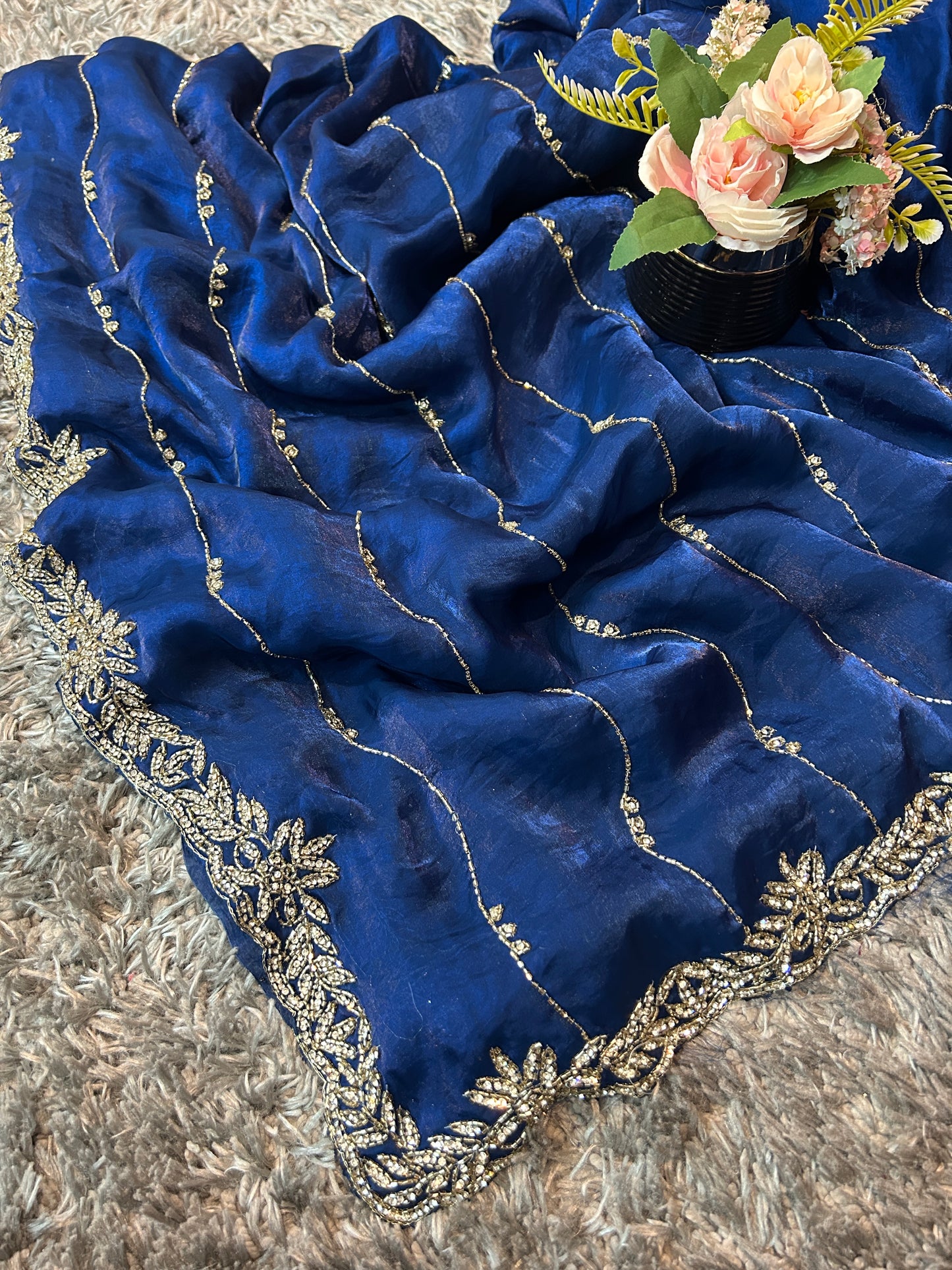 Chandni Velvet Satin Saree
