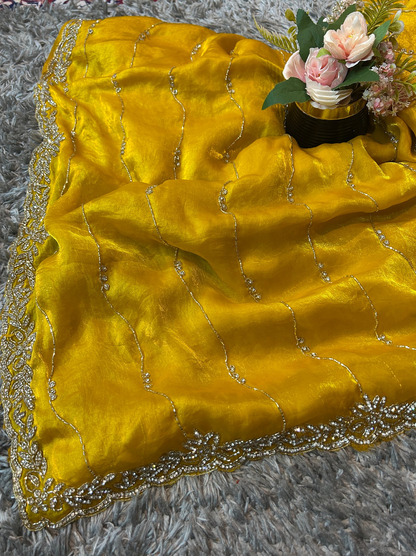 Chandni Velvet Satin Saree