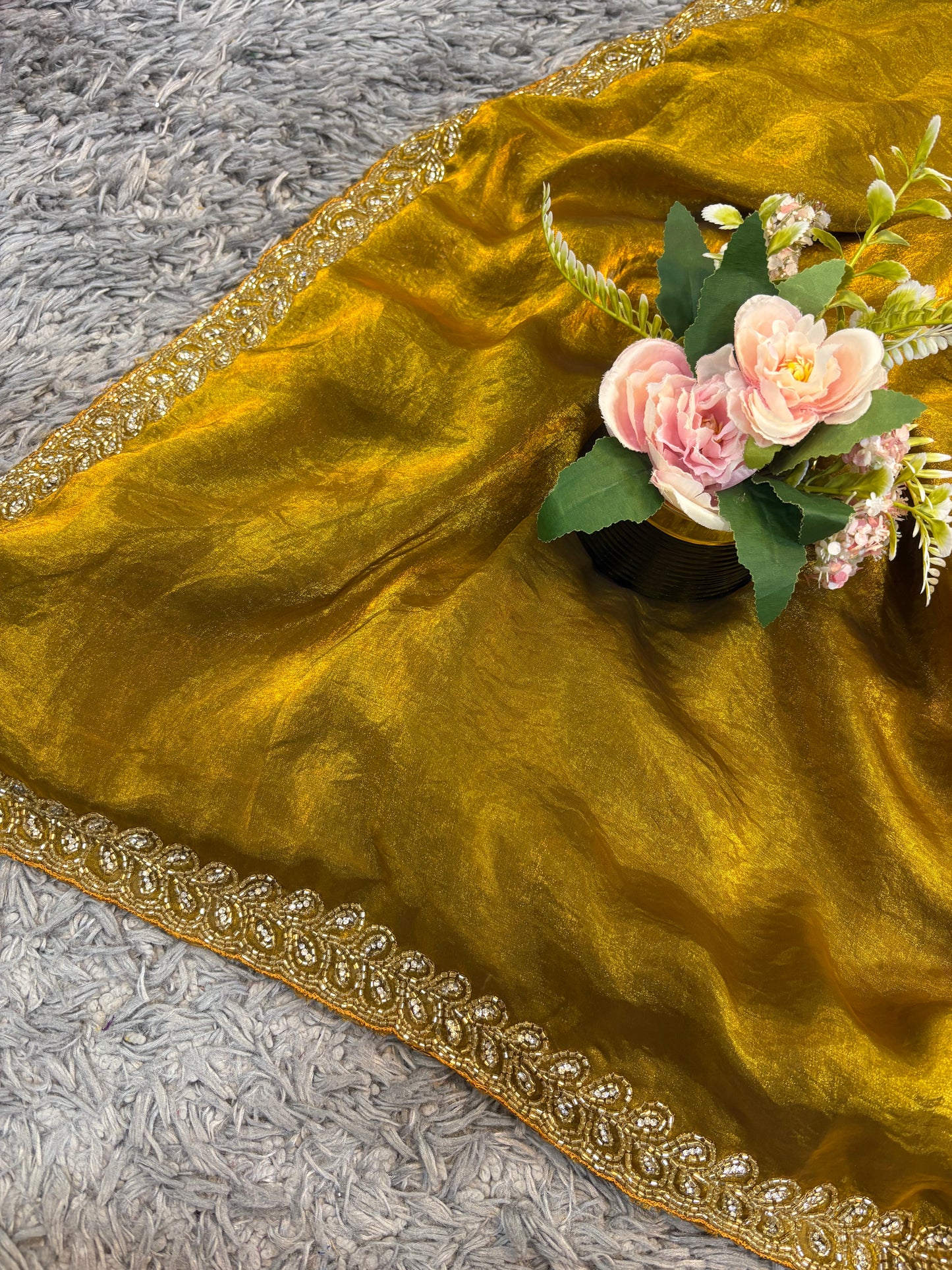 Vika Velvet Satin Saree