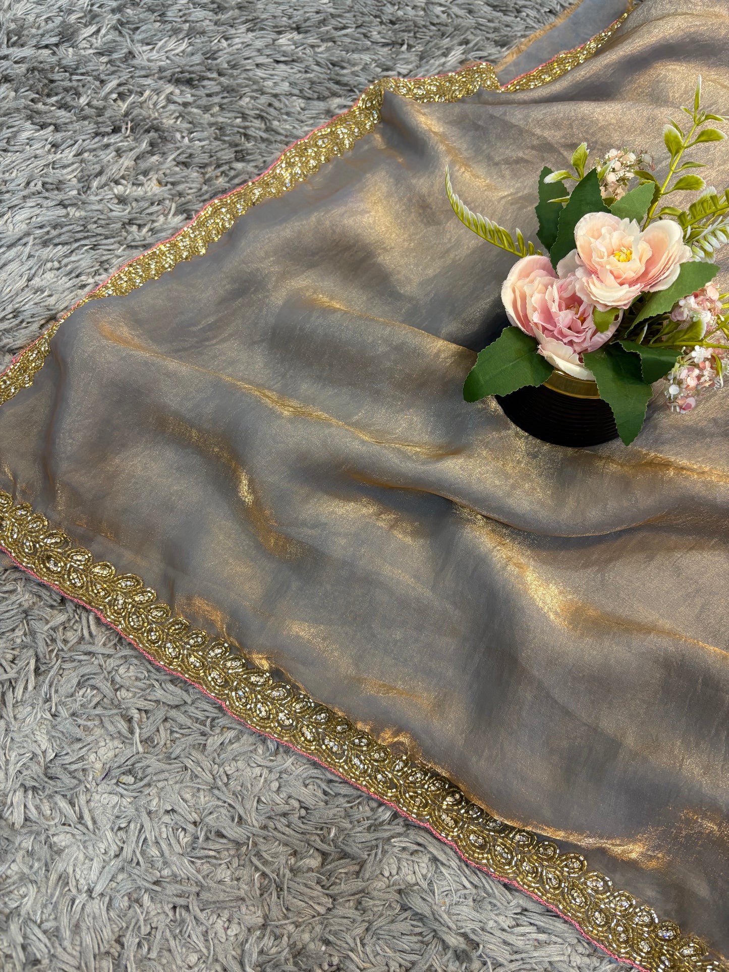 Vika Velvet Satin Saree