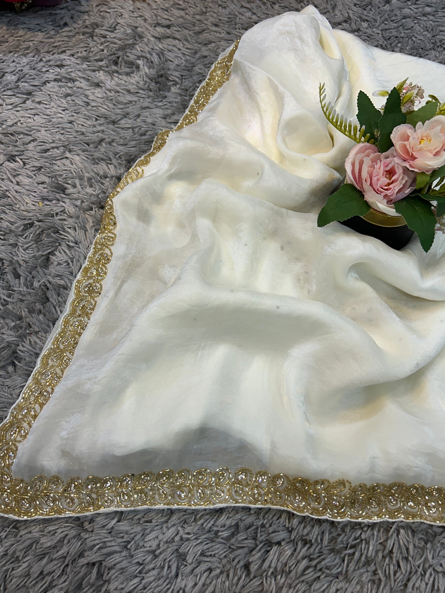 Vika Velvet Satin Saree