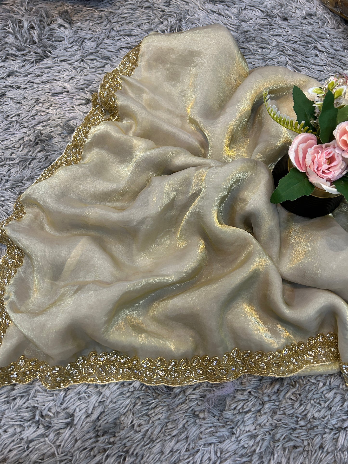 Vika Velvet Satin Saree